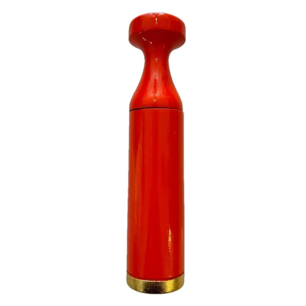 Large Upcycled Wood Salt/ Pepper Grinder/Mill Orange Gold Leaf Tall Hand Painted